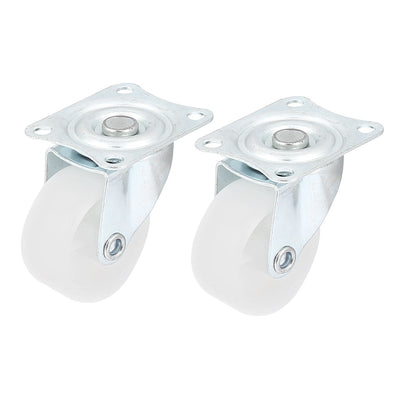 Harfington Uxcell 2 Pcs Shopping Trolley 1.5" Rectangle Top Plate 360 Degree Rotary Wheel Swivel Caster