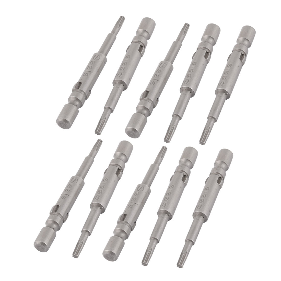 uxcell Uxcell 1.6mm Tip 4mm Round Shank T6 Magnetic Torx Screwdriver Bits Tool 10pcs
