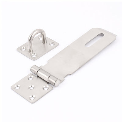 Harfington Uxcell 6" Long Silver Tone Metal Door Cupboard Cabinet Clasp Gate Lock Padlock Latch Hasp Staple