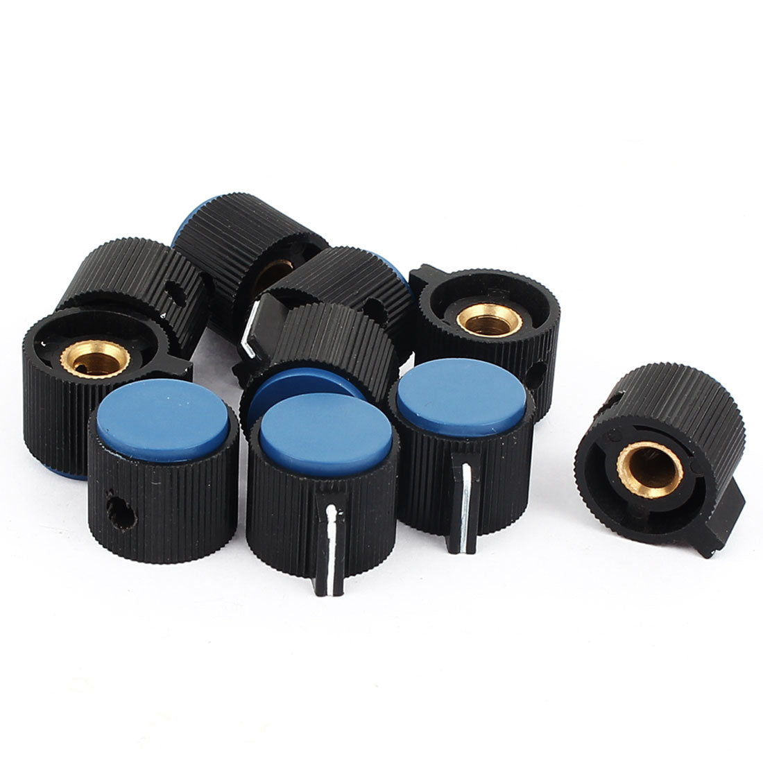 uxcell Uxcell 10pcs Plastic Volume Control Rotary Switch Potentiometer Knob Cover for 6mm Knurled Shaft