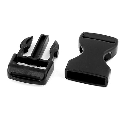 Harfington Uxcell 4pcs Black Plastic Curved Side Quick Release Buckles Snap Clip for 20mm Webbing Strap Band