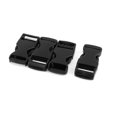 Harfington Uxcell 4pcs Black Plastic Curved Side Quick Release Buckles Snap Clip for 20mm Webbing Strap Band