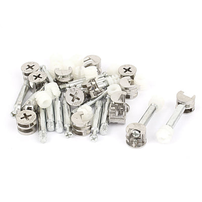 Harfington Uxcell 15 Sets Furniture Fixing Screw Side Cam Bolt Fitting Dowel Pre-inserted Nut Connector