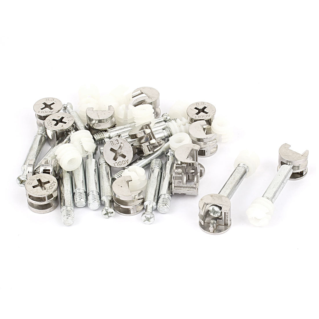 uxcell Uxcell 15 Sets Furniture Fixing Screw Side Cam Bolt Fitting Dowel Pre-inserted Nut Connector