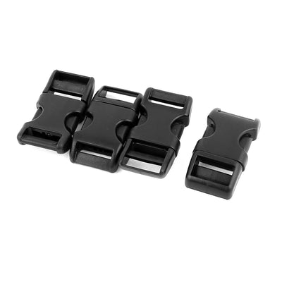 Harfington Uxcell 4pcs Black Plastic Curved Side Quick Release Clasp Buckles for 16mm Webbing Strap Band