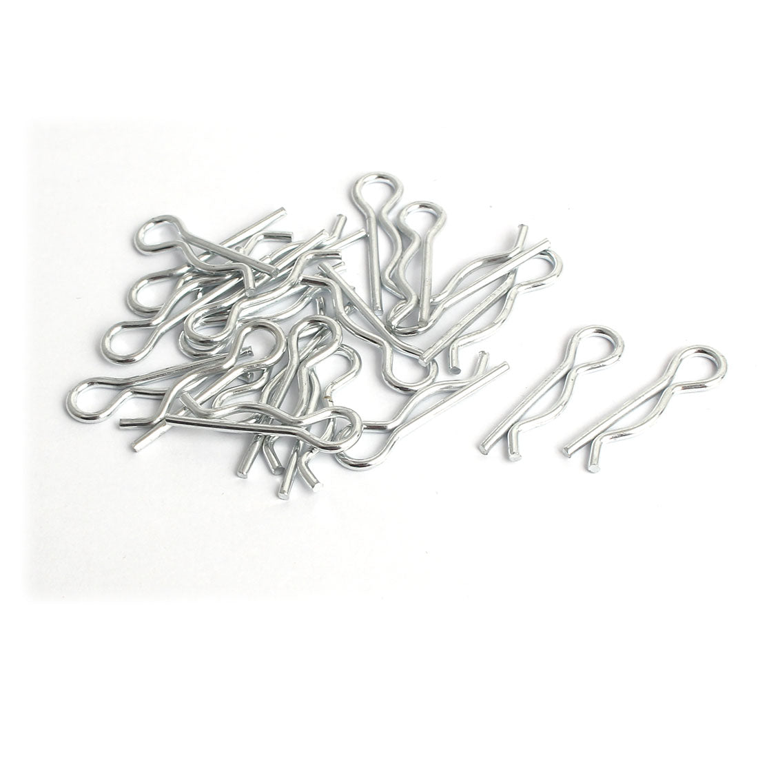 uxcell Uxcell 1.6mm x 28mm R Pins Spring Cotter Clip Hardware Silver Tone 20 Pcs