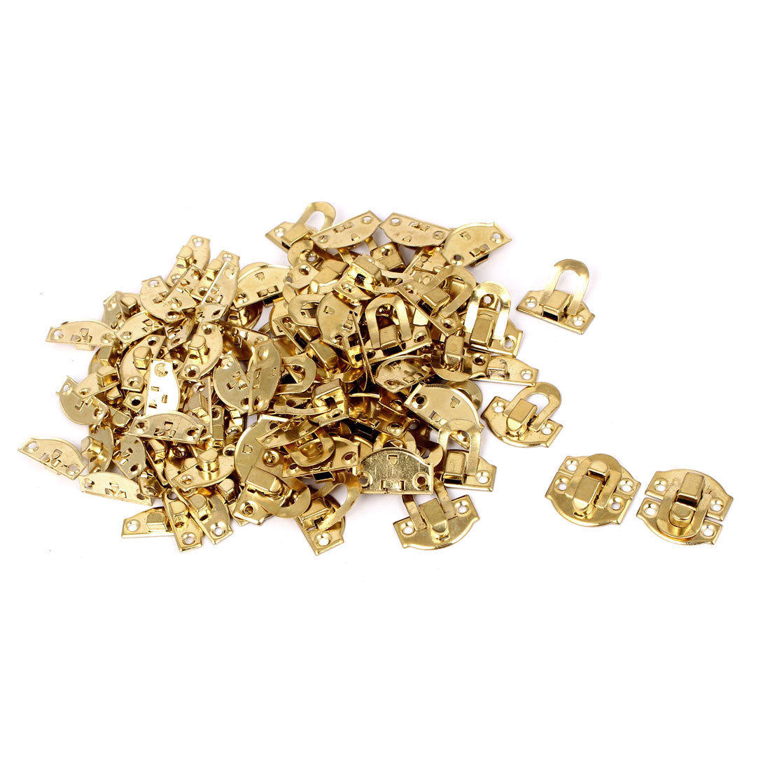 uxcell Uxcell Suitcase Case Chest Box Decorative Lock Hasp Metal Toggle Latch Gold Tone 50pcs