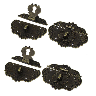 uxcell Uxcell Antique Style Wooden Case Chest Box Clasp Hasp Latch 2 Sets