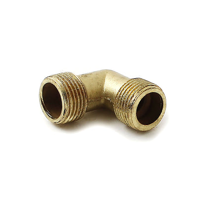 uxcell Uxcell 3/8BSP Thread Water Pipe Air Compressor Male Elbow Joint Connector Gold Tone