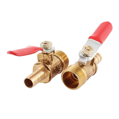 uxcell Uxcell 2PCS 3/8BSP Male Thread Dia Connector Gas Ball Valve for Air Compressor
