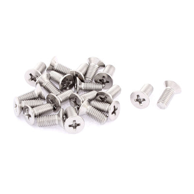Harfington Uxcell M5 x 12mm Phillips Round Head Stainless Steel Countersunk Bolts Screws 20 Pcs