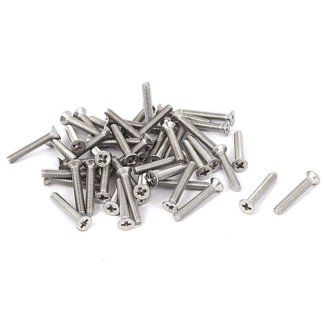 uxcell Uxcell M2.5x16mm 304 Stainless Steel Phillips Flat Countersunk Head Machine Screws 50pcs