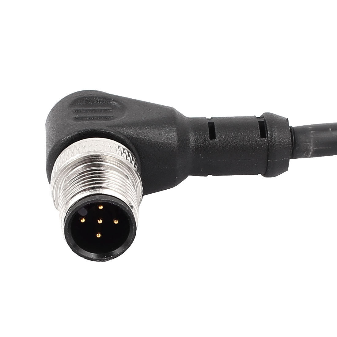 uxcell Uxcell M12 Male Elbow 5 Pin Aviation Connector Electrical Cable 2 M