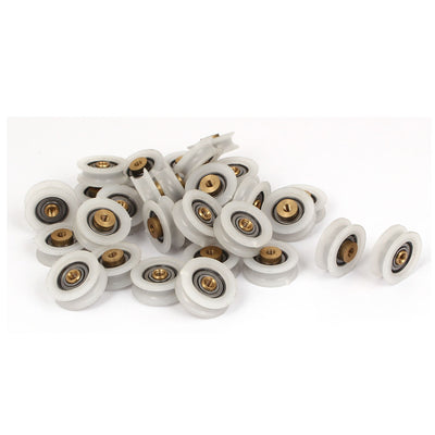 Harfington Uxcell Round Groove Nylon Pulley Wheels Roller 30 Pcs for 5mm Rope