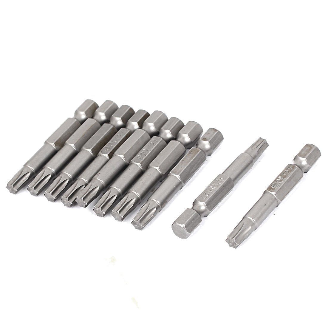 uxcell Uxcell T27 Type 1/4" Hex Shank 50mm Length Magnetic Torx Screwdriver Bits 10pcs