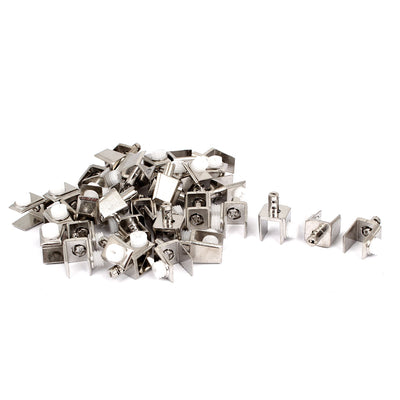 Harfington Uxcell Cabinet Door Adjustable 3mm-8mm Thickness Glass Clips Clamps Support 40 Pcs