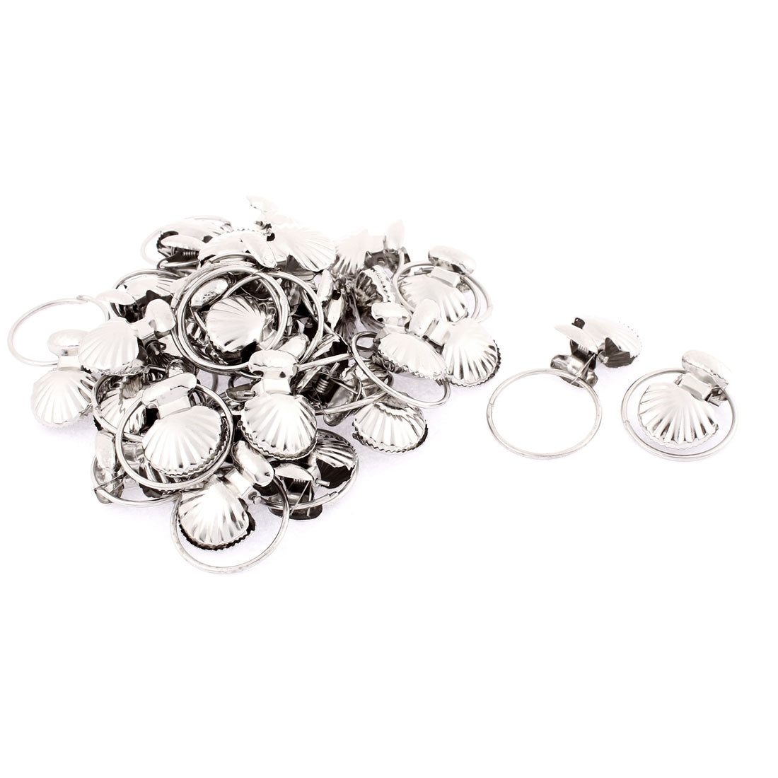 uxcell Uxcell 30pcs 32mm Dia. Stainless Steel Window Curtain Clip Hook Drapery Wire Rod Rings