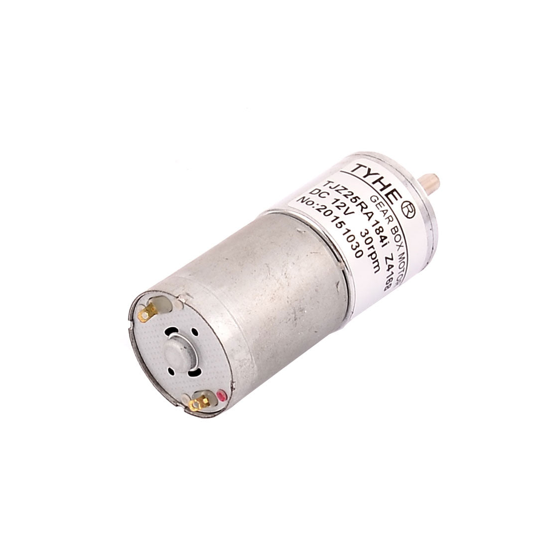 uxcell Uxcell DC 12V 30RPM High Torque 4mm Shaft Dia Low Speed Solder Cylindrical Gear Box Motor