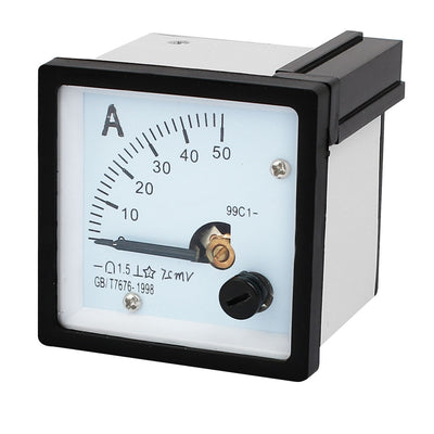 Harfington Uxcell 99C1-A Class 1.5 Accuracy DC 0-50A Analog Panel Meter Ammeter Amperemeter