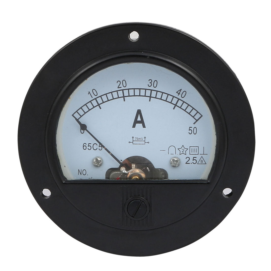 uxcell Uxcell DC 0-50A Measure Range Round Analog Panel Ammeter Gauge Amperemeter Class 2.5