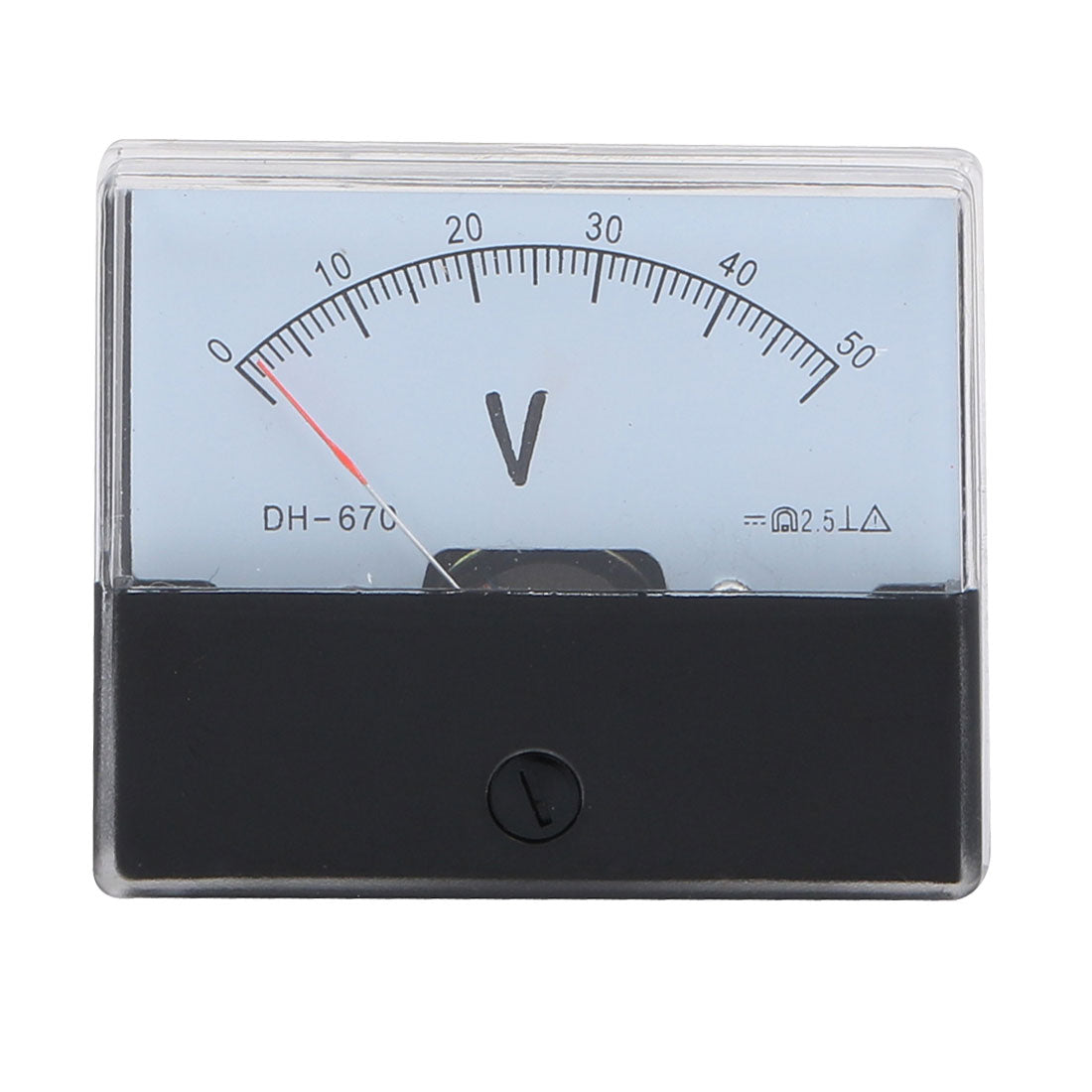 uxcell Uxcell DH-670 DC 0-50V Rectangular Analog Volt Voltage Needle Panel Meter Voltmeter