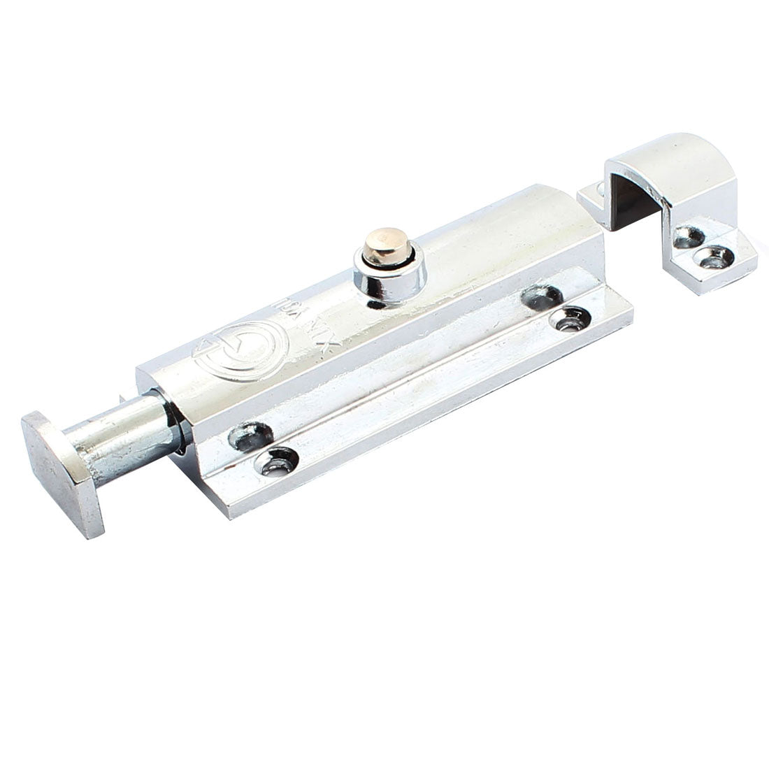 uxcell Uxcell Home Window Door Security 4" Length Automatic Barrel Bolt Latch Lock Silver Tone