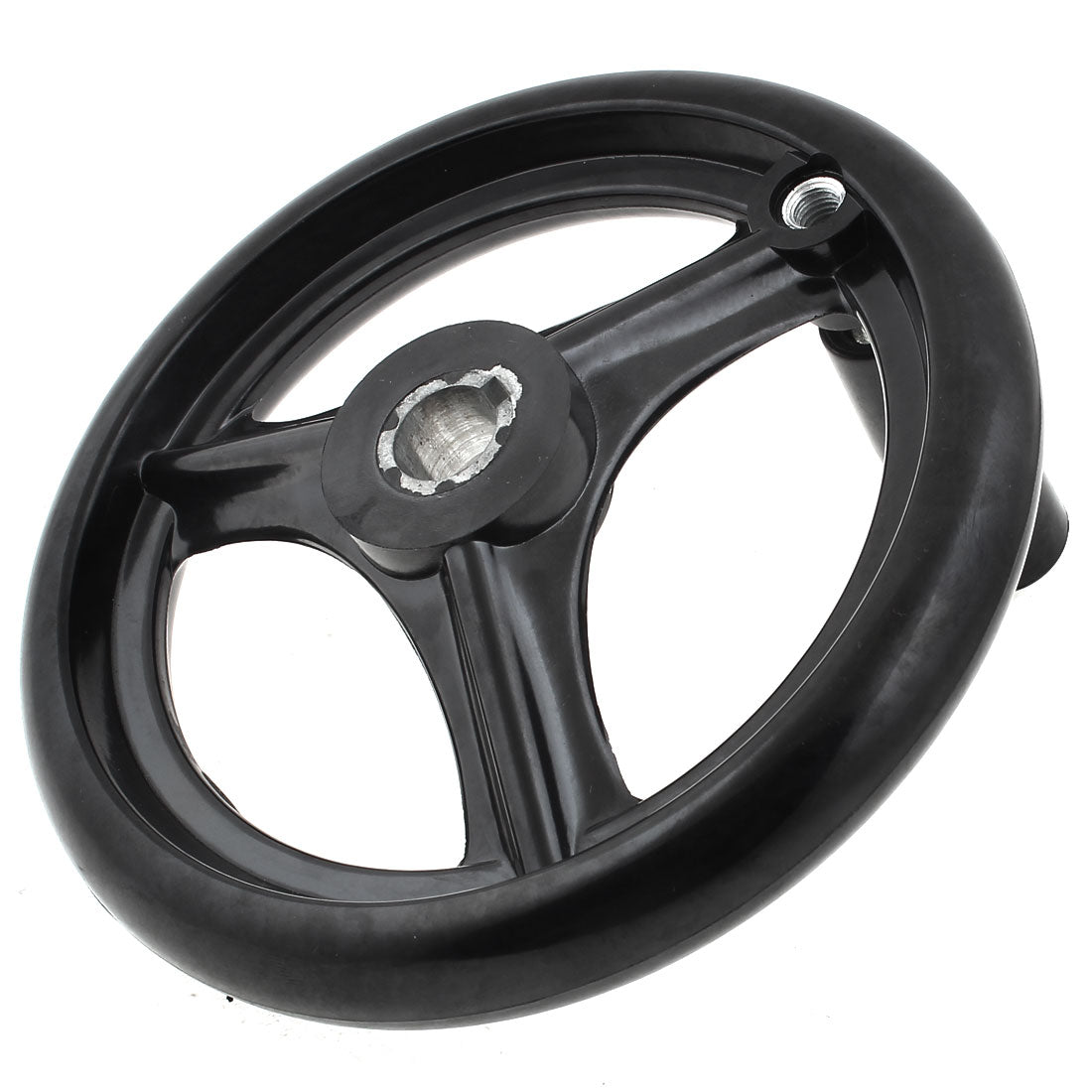 uxcell Uxcell 16mm x 160mm Plastic 3 Spokes Lathe Tool Milling Machine Hand Wheel Black