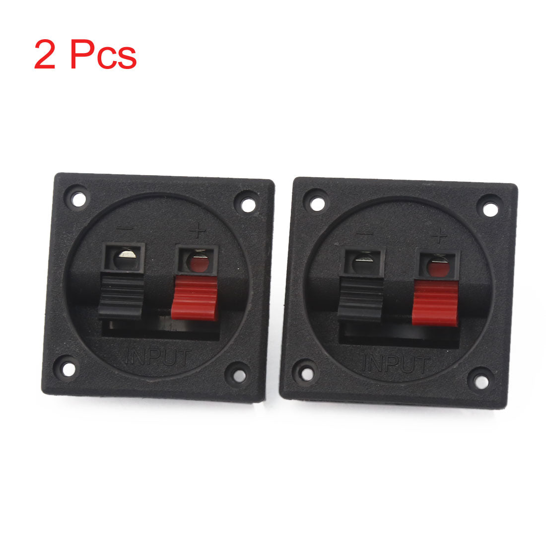 uxcell Uxcell 2pcs 56mm x 56mm 2 Positions Push Type Spring Load Audio Speaker Terminals Board