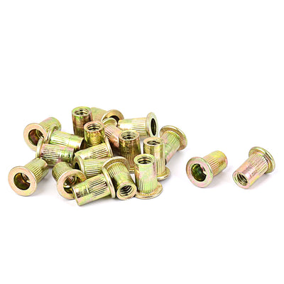 uxcell Uxcell 1/4 Inch Threaded Dia Insert Rivet Blind Nuts Bronze Tone 20PCS