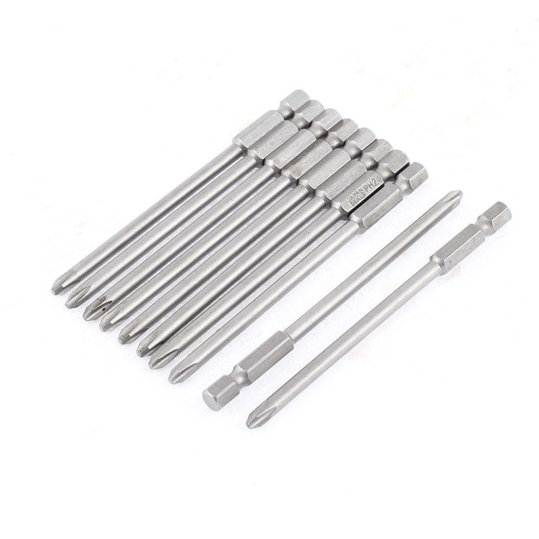 uxcell Uxcell 10pcs PH2 4.5mm Magnetic Tip Extra Long Phillips Screwdriver Bit Tool