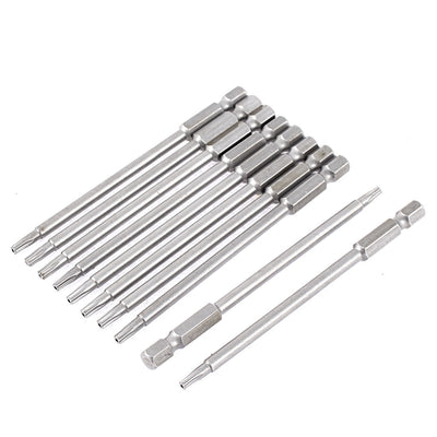 uxcell Uxcell 10pcs 100mm Hex Shank Magnetic T15 Torx Security Screwdriver Bits Tool