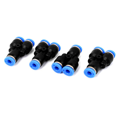 Harfington Uxcell 3-Way Y Shape Air Pneumatic Quick Fittings Connector 4pcs for 4mm Dia Pipe
