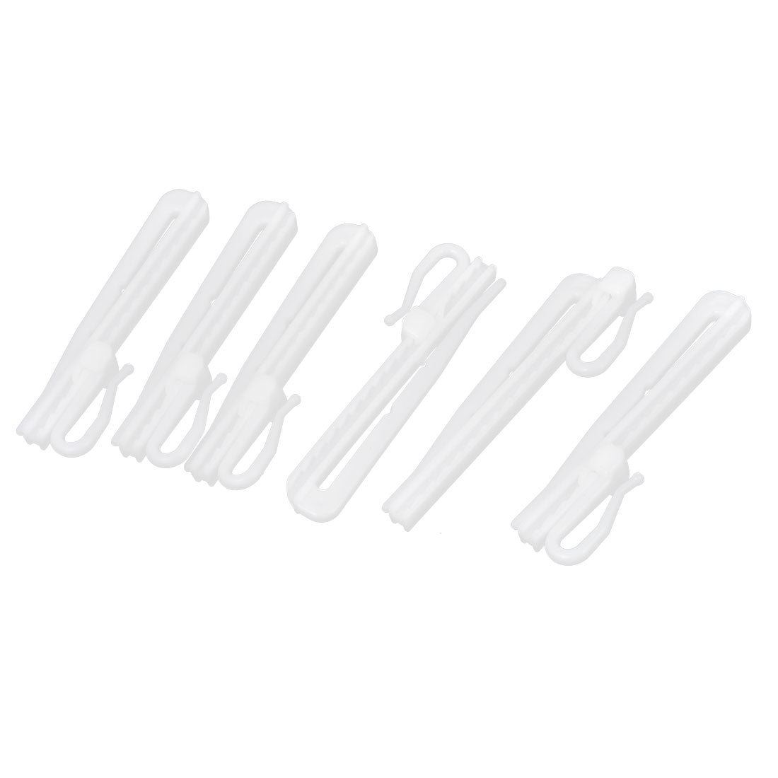 uxcell Uxcell Window Curtain Drape Plastic Adjustable Tape Clip Hooks 84mm Long White 6pcs