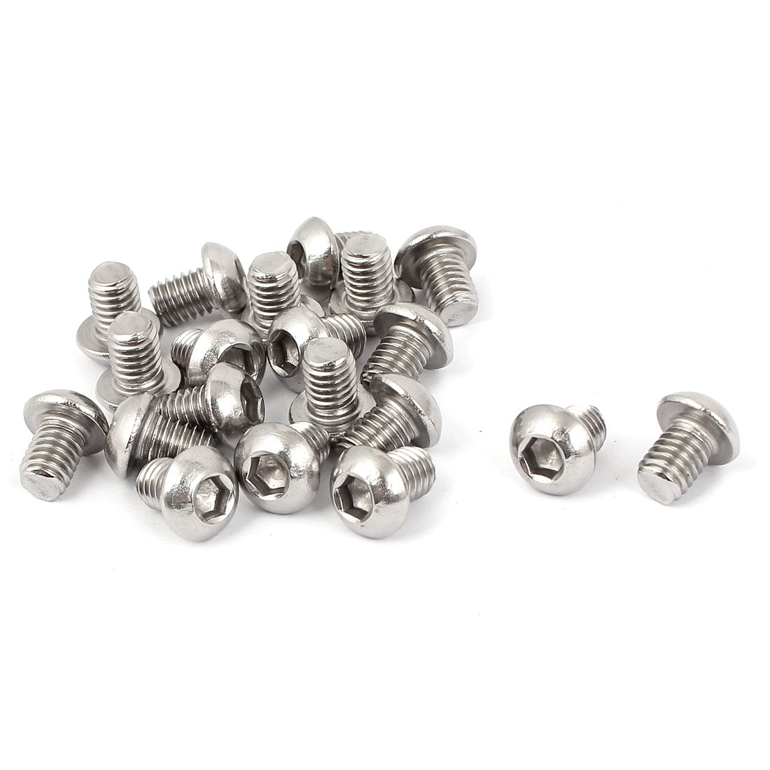 uxcell Uxcell M6 x 8mm Stainless Steel Button Head Socket Cap Screw 20 Pcs
