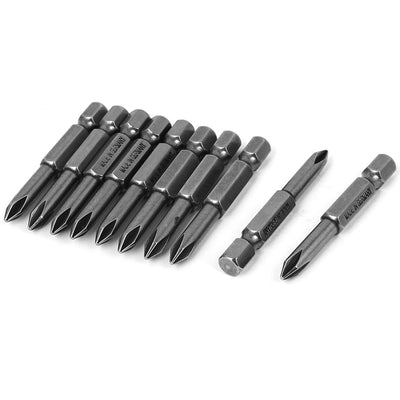 uxcell Uxcell 1/4" Hex Shank 50mm Long PH1 5mm Magnetic Phillips Screwdriver Bit 10pcs