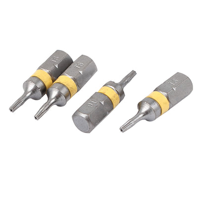 uxcell Uxcell 4pcs T6 Head Magnetic Security Torx Screwdriver Bits 25mm Long