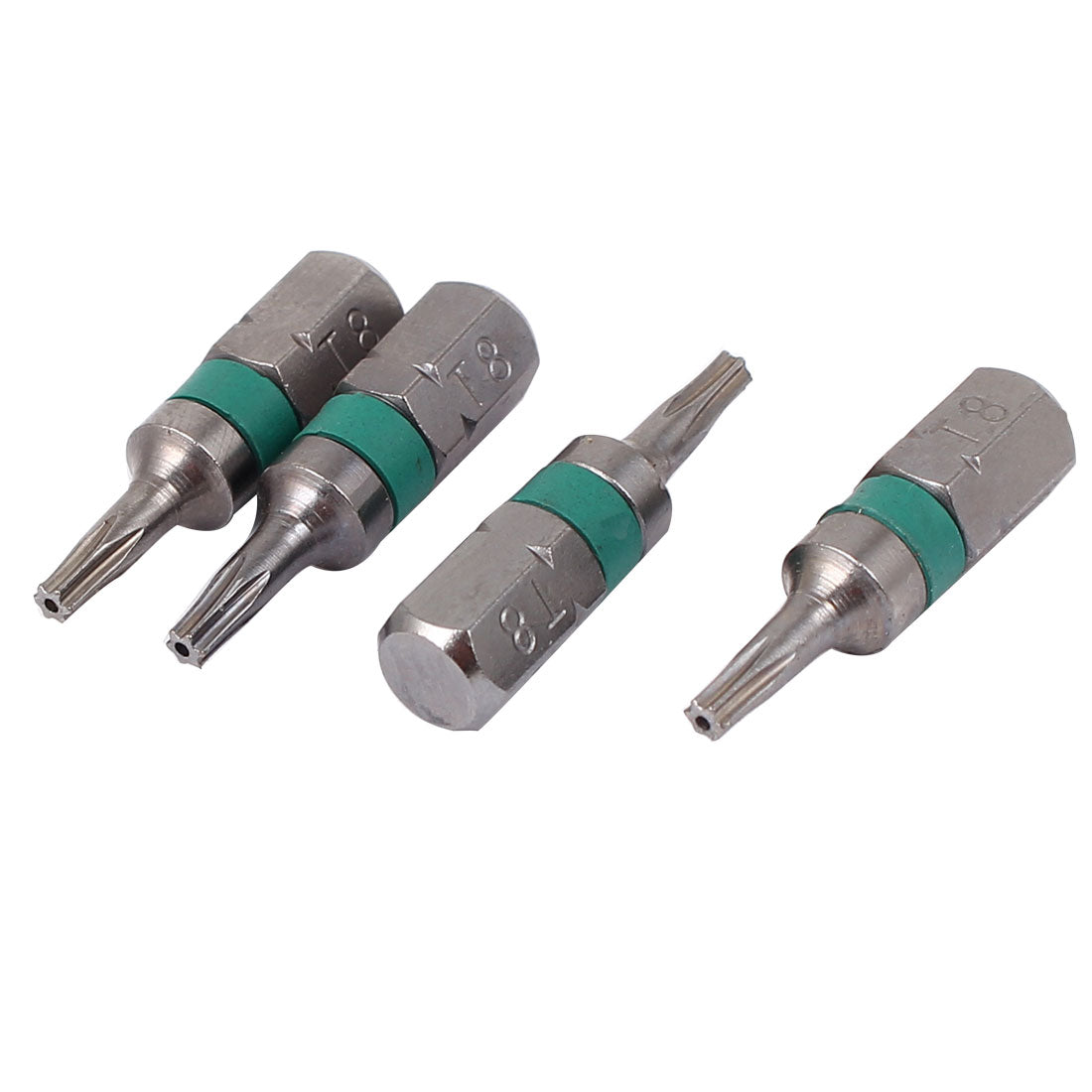 uxcell Uxcell T8 Hex Shank Magnetic Torx Security Screwdriver Bit Gray 4pcs