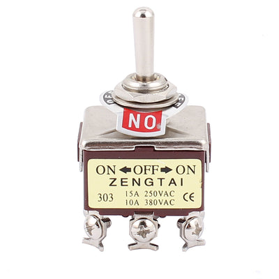 Harfington Uxcell 10A 380VAC 15A 250VAC 9 Terminals 3PDT 3 Position Latching Toggle Switch