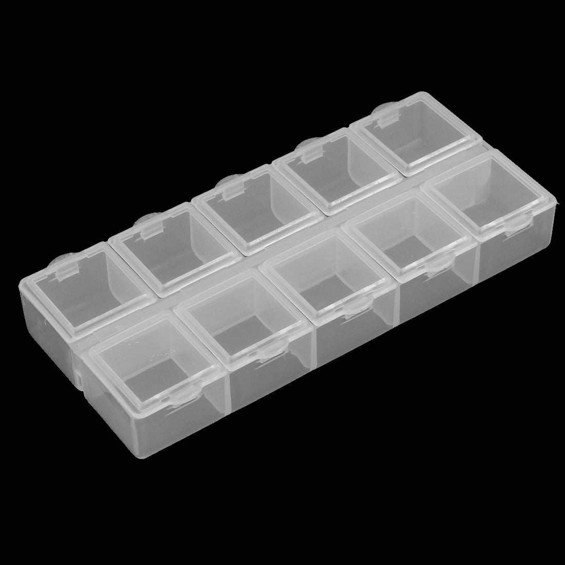 uxcell Uxcell Jewelry Pills Plastic 10 Slots Storage Case Box Organizer Container Clear