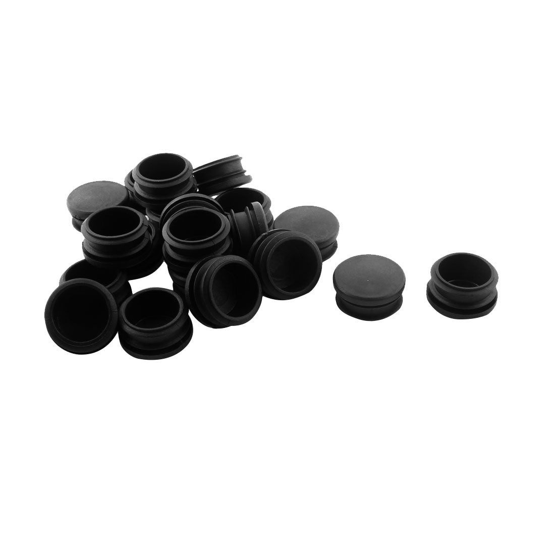 uxcell Uxcell 30mm Dia Plastic Round Table Chair Leg Feet Tube Pipe Insert Blanking End Cap Black 20pcs