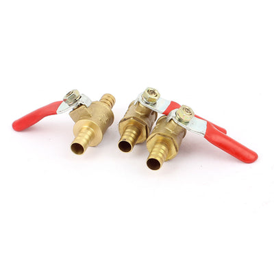 uxcell Uxcell 3pcs 8mm Barb Outer Dia 180 Degree Red Plastic Coated Handle Air Regulated Ball Valve Controller