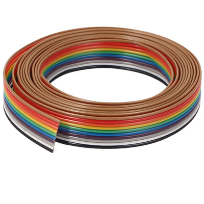 uxcell Uxcell 1.9 Meter 6.2ft 10 Way 10 pin Flat Color Rainbow Ribbon IDC Cable Wire Rainbow Cable