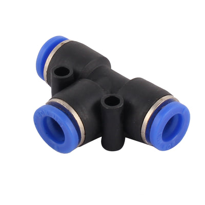 Harfington Uxcell 10mm 1/8BSP Tube OD 3 Way Pneumatic Tee Union Push-in Connector One Touch Air Fitting