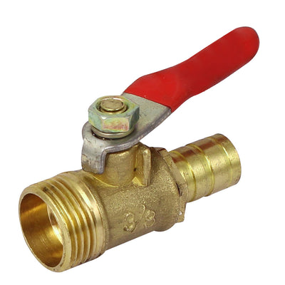 uxcell Uxcell 10mm Barb Hose to 3/8BSP Male Thread Lever Handle Shutoff Control Ball Valve