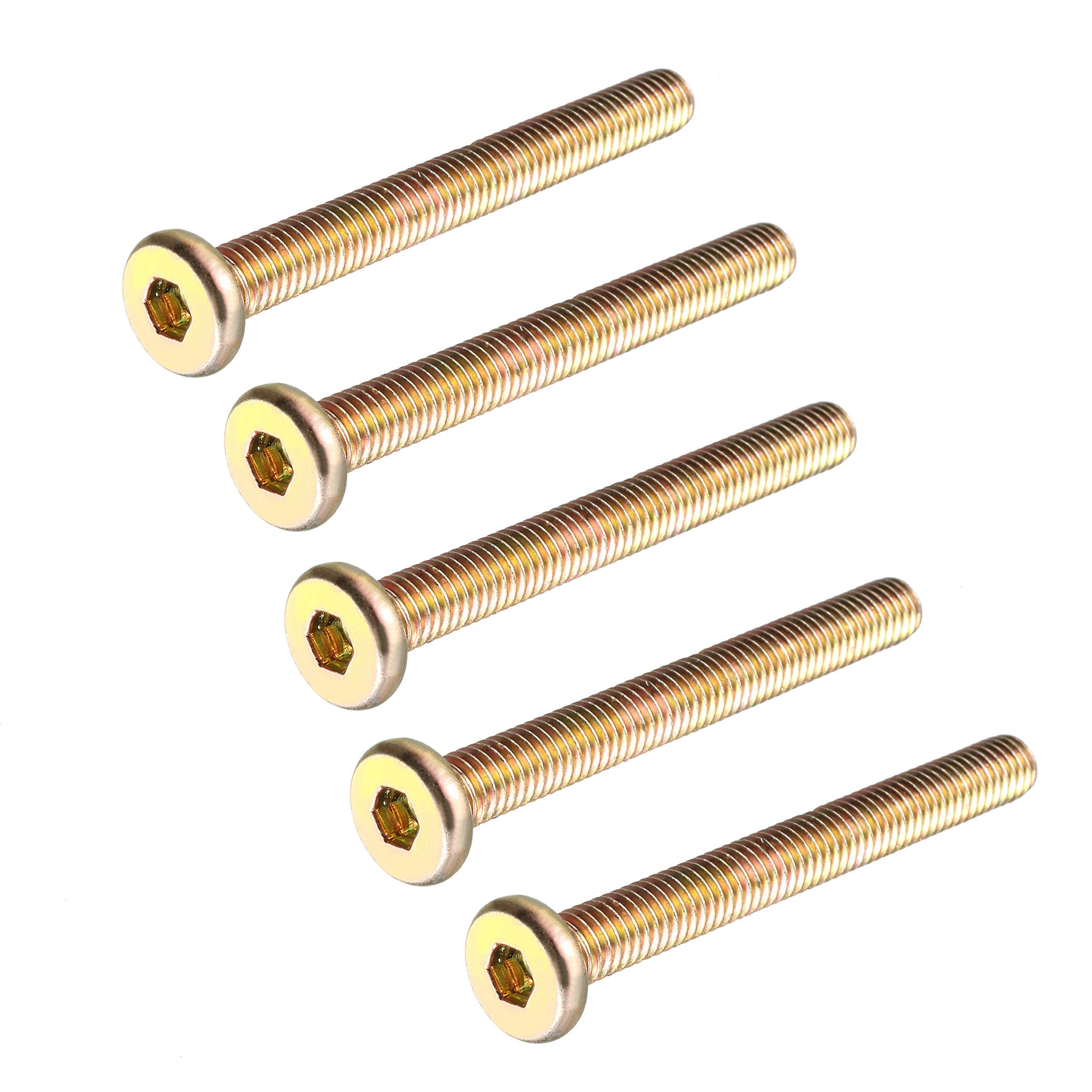 Uxcell M6 x 55mm Male Thread Hex Socket Head Cap Screw Bolt Bronze Tone ...