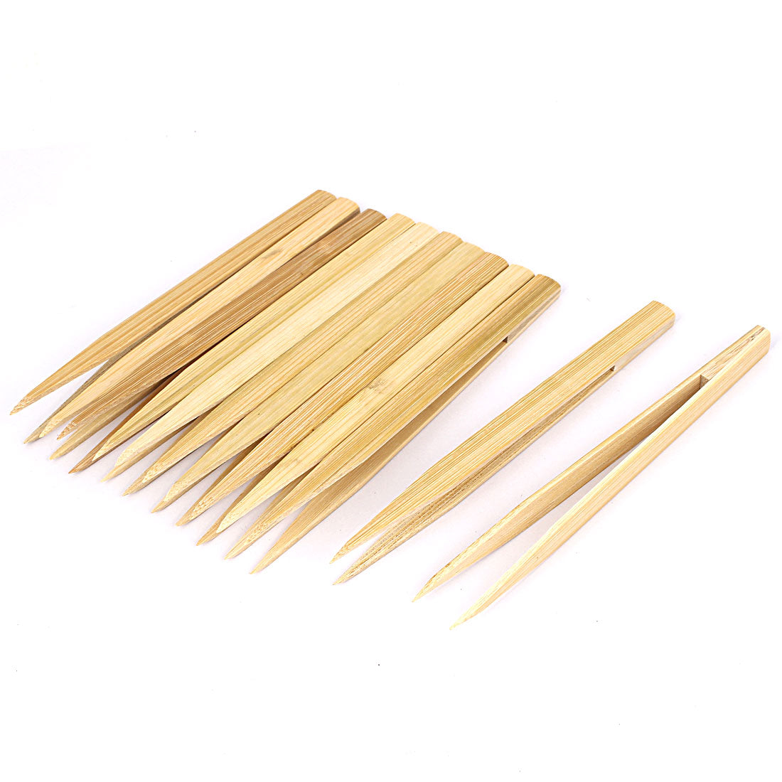 uxcell Uxcell Bamboo Nonslip Anti-static Pointed Tip Straight Tweezer Repair Tool 12pcs