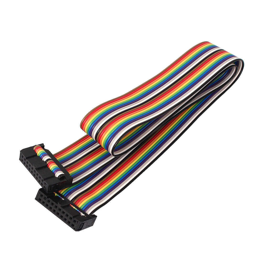 Uxcell Uxcell 50cm 20 Pin 20 Way F/F Connector IDC Flat Rainbow Color Ribbon Cable for Arduino DIY 2pcs