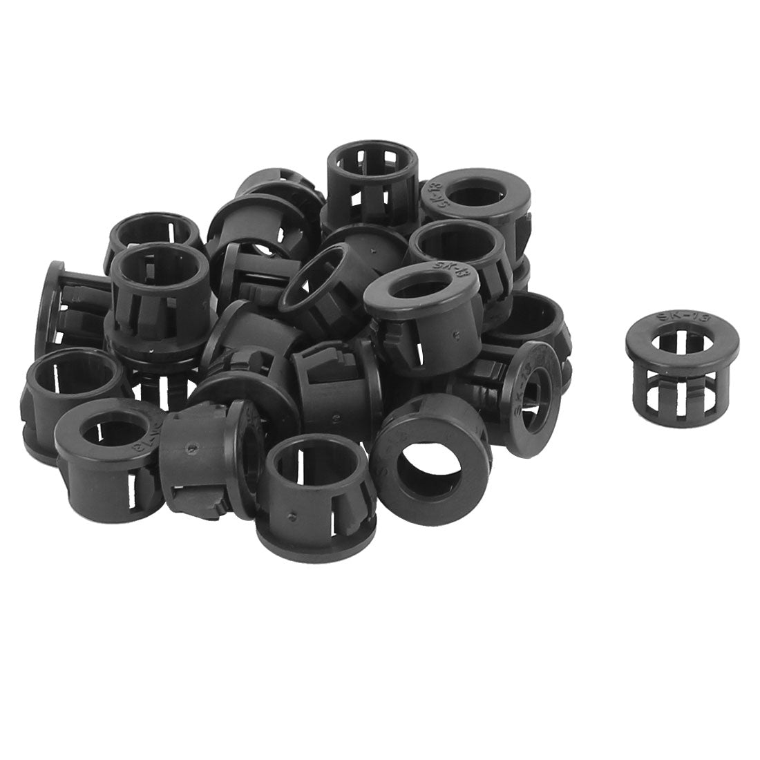 uxcell Uxcell 30pcs 13mm Mounted Dia Snap in Cable Bushing Grommet Protector Black