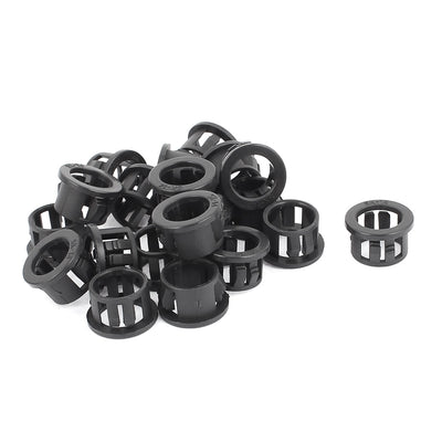 Harfington Uxcell 20pcs 14mm Mounted Dia Snap in Cable Bushing Grommet Protector Black