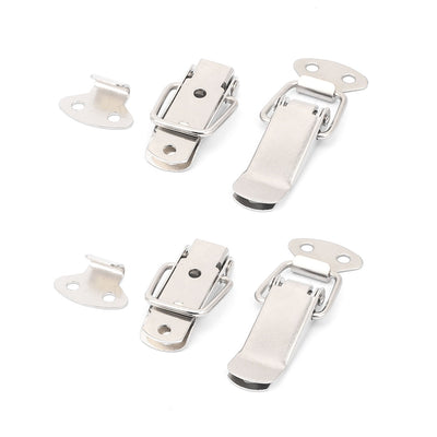 Harfington Uxcell 4 Sets Stainless Steel Spring Loaded Toggle Case Box Chest Trunk Latch Catch Clamp Clip